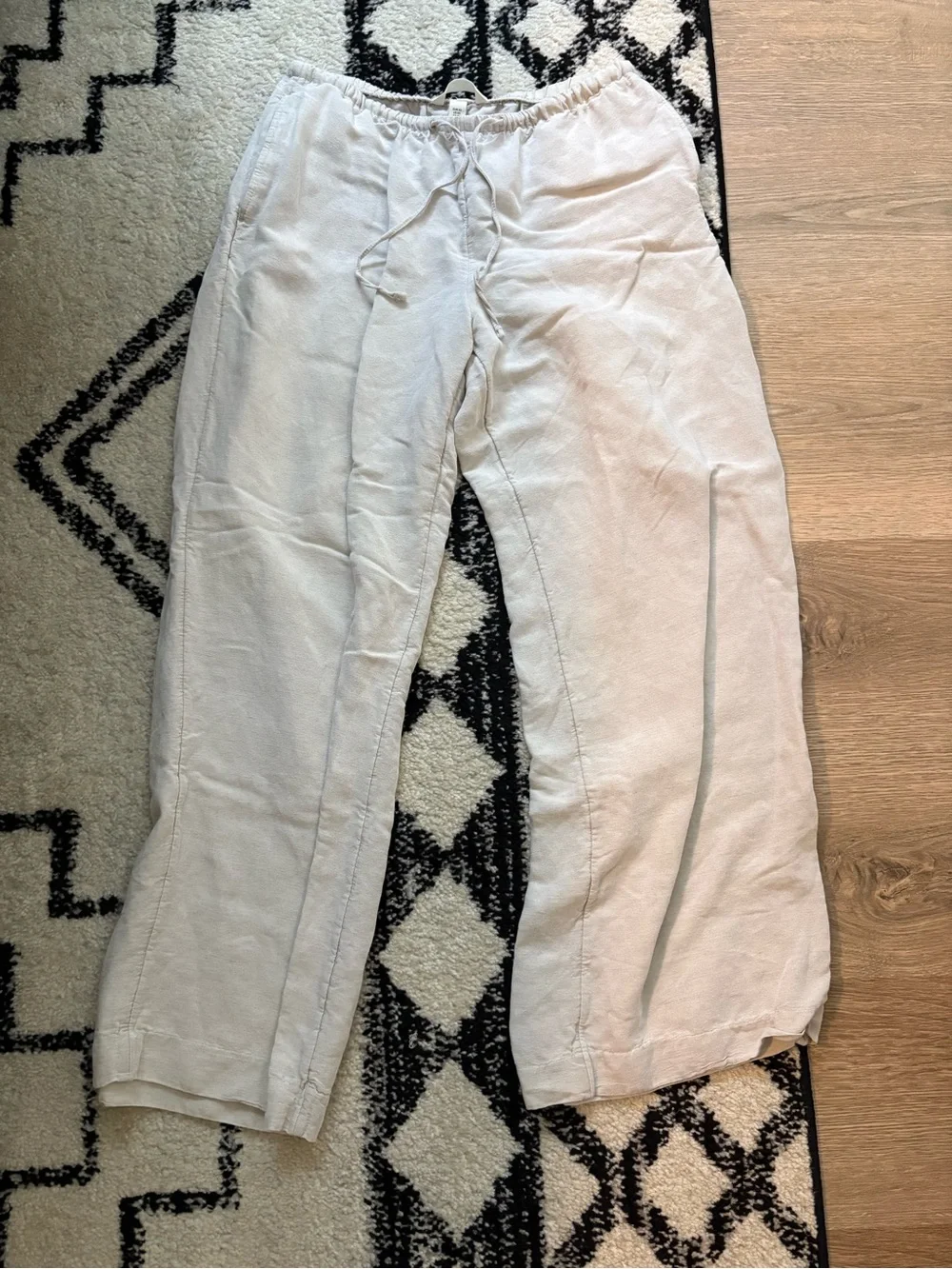 H&M Linen-Blend Drawstring Chinos